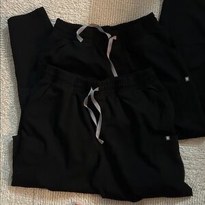 Figs Black Scrub Pants with Drawstring